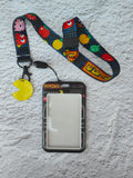 Lanière et porte badge Pac-Man