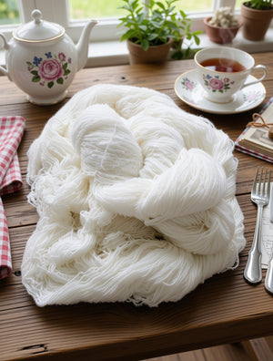 Mérinos Nylon Brossé Bouclette  - Lace - Non teint